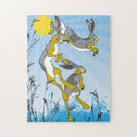 11x14 Mad March Hares puzzel voor kleurenblinden Legpuzzel (Verticaal)