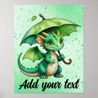 11x14 Pastel Draak Muurkunst Poster