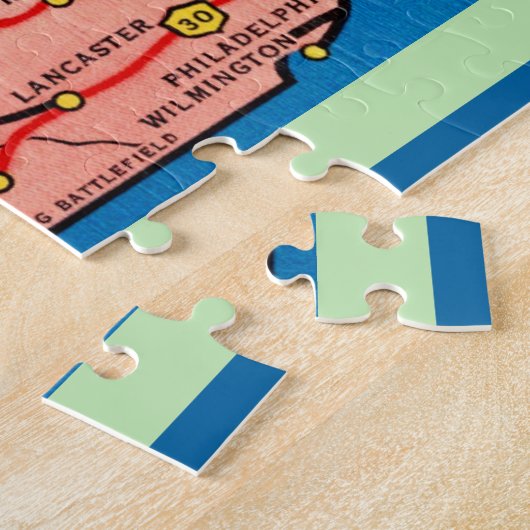 11x14  Pennsylvania Kaart Legpuzzel (Zijkant)
