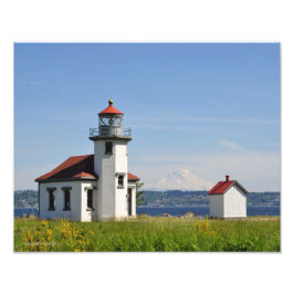 11X14 Point Robinson Lighthouse op Vashon Island Foto Afdruk