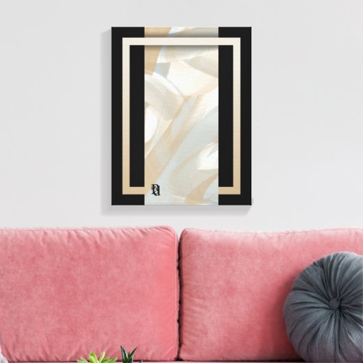 11x14" Sandy Tornado Trend Abstracte Kunst Beige Canvas Afdruk (Insitu (Woonkamer))