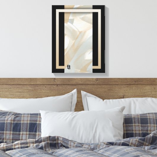 11x14" Sandy Tornado Trend Abstracte Kunst Beige Canvas Afdruk (Insitu (Slaapkamer))