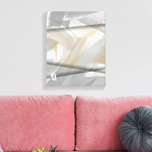 11x14" Sandy Tornado Trend Abstracte Kunst Beige Canvas Afdruk (Insitu (Woonkamer))