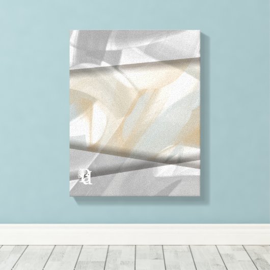 11x14" Sandy Tornado Trend Abstracte Kunst Beige Canvas Afdruk (Insitu (Houten vloer))