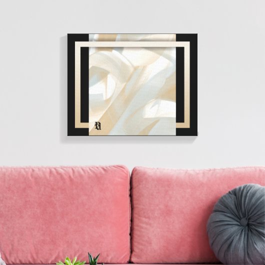 11x14" Sandy Tornado Trend Abstracte Kunst Beige Canvas Afdruk (Insitu (Woonkamer))