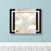 11x14" Sandy Tornado Trend Abstracte Kunst Beige Canvas Afdruk (Insitu (Houten vloer))