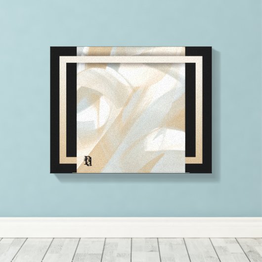 11x14" Sandy Tornado Trend Abstracte Kunst Beige Canvas Afdruk (Insitu (Houten vloer))
