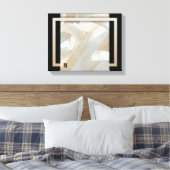 11x14" Sandy Tornado Trend Abstracte Kunst Beige Canvas Afdruk (Insitu (Slaapkamer))