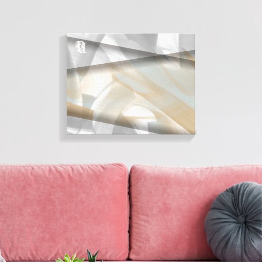 11x14" Sandy Tornado Trend Abstracte Kunst Beige Canvas Afdruk (Insitu (Woonkamer))