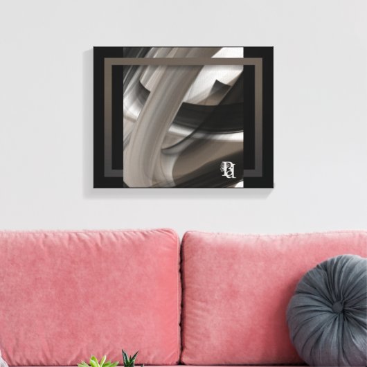 11x14" Terra’s Tender Whisper Abstract Brown Flowe Canvas Afdruk (Insitu (Woonkamer))