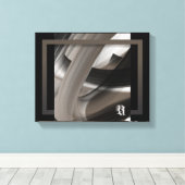 11x14" Terra’s Tender Whisper Abstract Brown Flowe Canvas Afdruk (Insitu (Houten vloer))