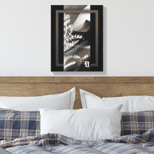 11x14" Terra’s Tender Whisper Abstract Brown Flowe Canvas Afdruk (Insitu (Slaapkamer))