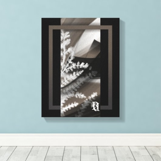 11x14" Terra’s Tender Whisper Abstract Brown Flowe Canvas Afdruk (Insitu (Houten vloer))