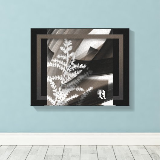 11x14" Terra’s Tender Whisper Abstract Brown Flowe Canvas Afdruk (Insitu (Houten vloer))