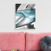 11x14" Trend Abstract Art Canvas Black White Blue (Insitu (Woonkamer))