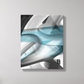 11x14" Trend Abstract Art Canvas Black White Blue (Voorkant)