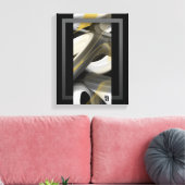11x14" Trend Abstract Art Canvas Black White Gold (Insitu (Woonkamer))