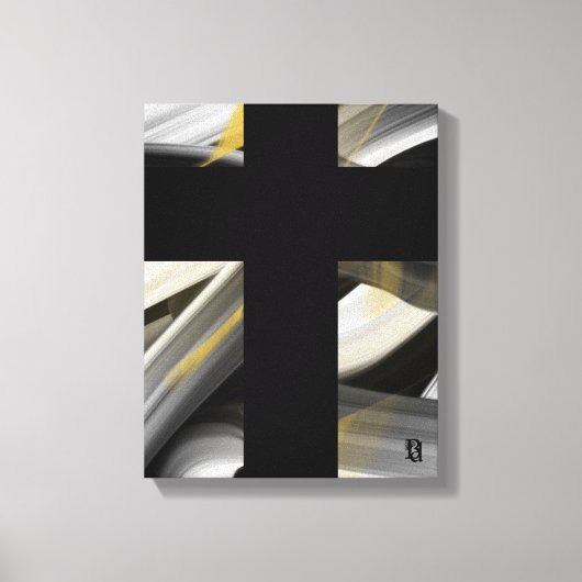 11x14" Trend Abstract Art Canvas Black White Gold (Voorkant)