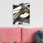 11x14" Trend Abstract Art Canvas Black White Gold (Insitu (Woonkamer))