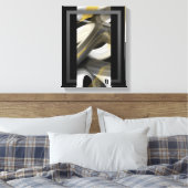 11x14" Trend Abstract Art Canvas Black White Gold Afdruk (Insitu (Slaapkamer))