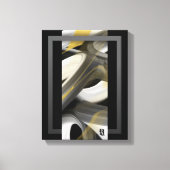 11x14" Trend Abstract Art Canvas Black White Gold Afdruk (Voorkant)