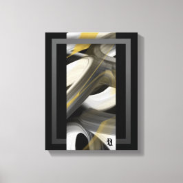 11x14" Trend Abstract Art Canvas Black White Gold Afdruk