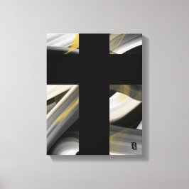 11x14" Trend Abstract Art Canvas Black White Gold Afdruk