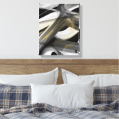 11x14" Trend Abstract Art Canvas Black White Gold Afdruk (Insitu (Slaapkamer))