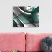 11x14" Trend Abstract Art Canvas Black White Green (Insitu (Woonkamer))