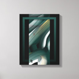 11x14" Trend Abstract Art Canvas Black White Green