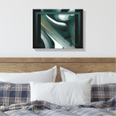 11x14" Trend Abstract Art Canvas Black White Green (Insitu (Slaapkamer))