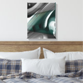 11x14" Trend Abstract Art Canvas Black White Green (Insitu (Slaapkamer))