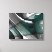 11x14" Trend Abstract Art Canvas Black White Green Afdruk (Voorkant)