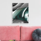 11x14" Trend Abstract Art Canvas Black White Green Afdruk (Insitu (Woonkamer))