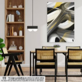 11x14" Trend Abstract Art Canvas Zwart Wit Goud Afdruk