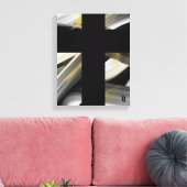 11x14" Trend Abstract Kunst Canvas Zwart Wit Goud Afdruk (Insitu (Woonkamer))