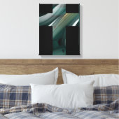11x14" Trend Abstract Kunst Canvas Zwart Wit Groen Afdruk (Insitu (Slaapkamer))