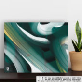 11x14"Trend Abstract Kunstcanvas Zwart Wit Groen Canvas Afdruk