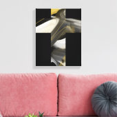 11x14" Trend Abstracte Kunst Canvas Zwart Wit Goud Afdruk (Insitu (Woonkamer))