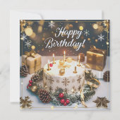 12月の煌めくバースデーカード／Sparkling December Birthday Card Feestdagenkaart (Achterkant)