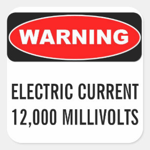 12000 MV waarschuwingssticker Vierkante Sticker