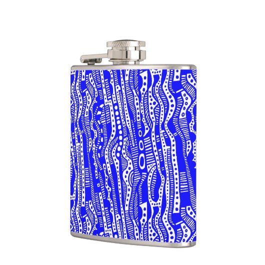 120115 - Blauw op wit Heupfles (Links)