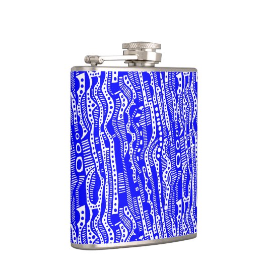 120115 - Blauw op wit Heupfles (Rechts)