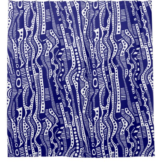 120115 - Deep Navy Blue Douchegordijn (Voorkant)