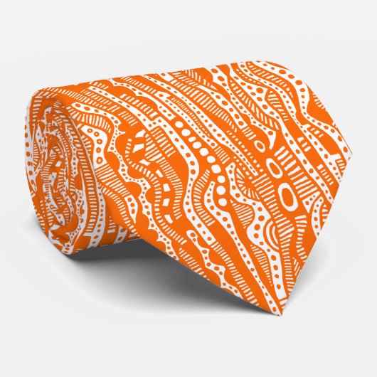 120115 - Sinaasappel op wit Stropdas (Opgerold)