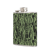 120115 - Zwart op lichtgroen b8da89 Heupfles (Links)