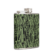 120115 - Zwart op lichtgroen b8da89 Heupfles (Rechts)