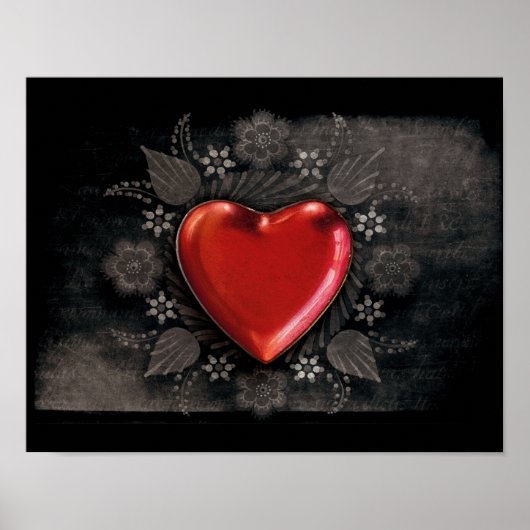 1209 DARK RED BLACK HEART EMO LIVE TOUGH DARK SYMB POSTER (Voorkant)