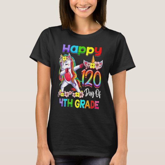 120 Days Of 4th Grade - 120th Day Of School Dabbin T-shirt (Voorkant)