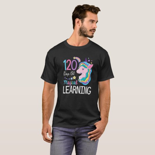 120 days of magical learning 120th day of school u t-shirt (Voorkant volledig)